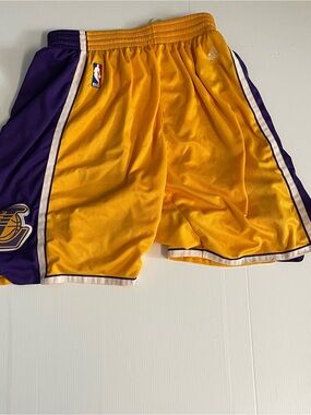 adidas Men’s XL Gold and Purple Basketball Shorts